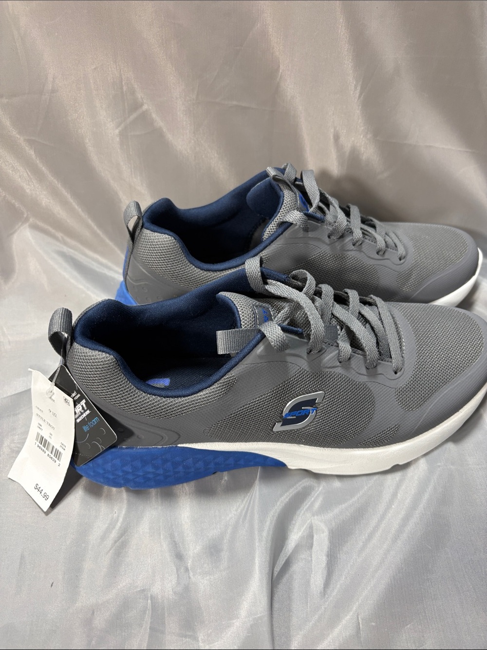 Skechers Men's Gray and Blue Athletic Shoes